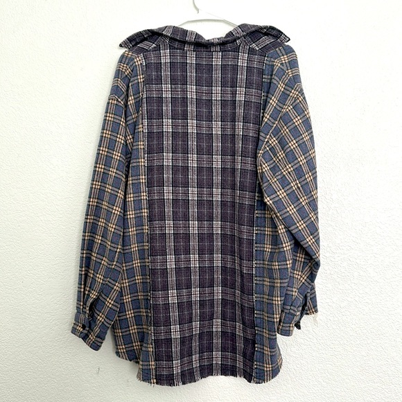 Two Toned Plaid Shacket - Picture 2 of 2